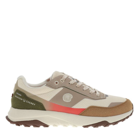 Baskets running beige à talon plat avec un...