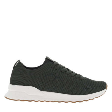 Baskets basses running kaki en slip-on avec des...