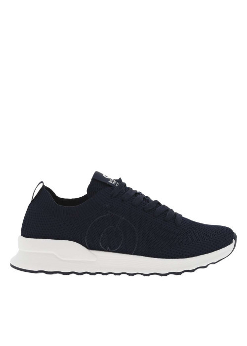 Baskets basses running bleu marine avec des lacets plats et slip-on - Image 2