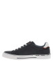 Thumbnail Baskets basses tennis bleu marine avec des lacets plats blancs et un zip latéral - Image 2