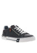 Thumbnail Baskets basses tennis bleu marine avec des lacets plats blancs et un zip latéral - Image 3