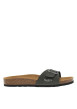 Thumbnail Mules kaki avec une boucle à ardillon métallique argentée et logo