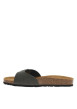 Thumbnail Mules kaki avec une boucle à ardillon métallique argentée et logo - Image 2