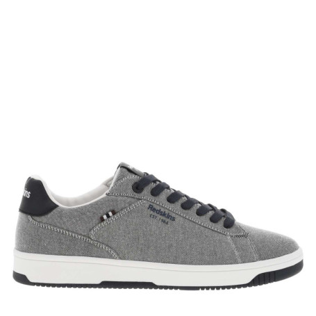 Baskets basses en toile grises et marine avec...