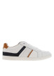 Thumbnail Baskets basses tennis en cuir blanches avec lacets plats et logo sur le côté