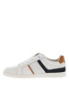 Thumbnail Baskets basses tennis en cuir blanches avec lacets plats et logo sur le côté - Image 2