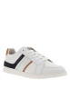 Thumbnail Baskets basses tennis en cuir blanches avec lacets plats et logo sur le côté - Image 3