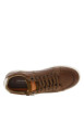 Thumbnail Baskets basses tennis en cuir cognac avec lacets plats et zip sur l'extérieur - Image 4