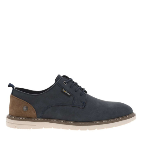 Baskets basses en cuir bleu marine et marron...