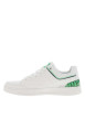 Thumbnail Baskets basses tennis blanches à lacets plats avec détails verts et marine - Image 2