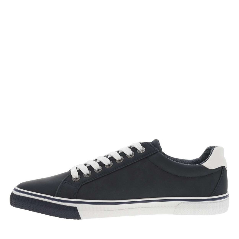 Tom Tailor - Baskets Basses Marine Avec Lacets Plats Blancs Et Un Zip Sur Le Côté Extérieur - Bleu Marine Tom Tailor - Baskets Basses Marine Avec Lacets Plats Blancs Et Un Zip Sur Le Côté Extérieur - Bleu Marine