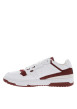 Thumbnail Baskets basses tennis en cuir bordeaux et blanches avec des lacets plats - Image 2