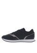 Thumbnail Baskets basses running en cuir bleu marine avec lacets plats et monogramme - Image 2