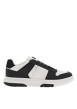 Thumbnail Baskets basses tennis en cuir blanches avec lacets plats et logo sur le côté