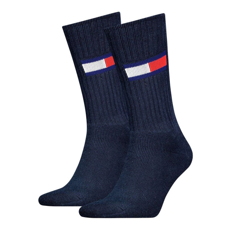 Tommy Jeans - Lot De 2 Paires De Chaussettes En Coton Mélangé Nuit Unies Coupe Haute - Nuit