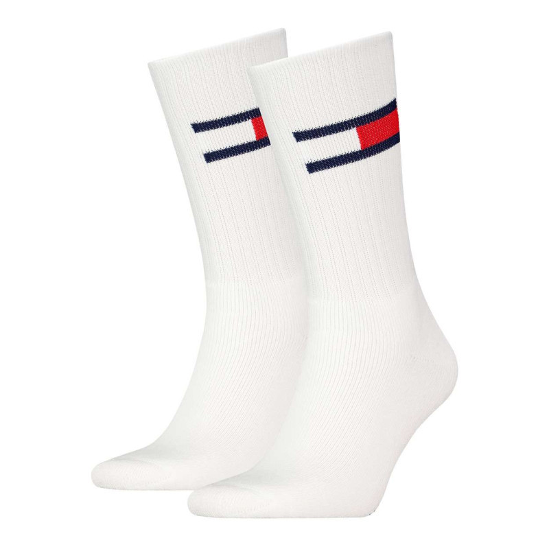 Tommy Jeans - Lot De 2 Paires De Chaussettes En Coton Mélangé Blanches Unies Coupe Haute - Blanches