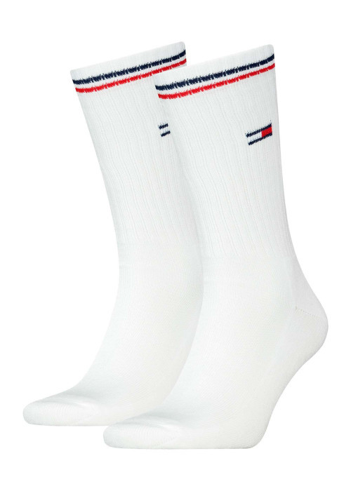 Lot de 2 paires de chaussettes en coton mélangé blanches unies coupe haute