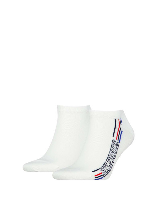 Lot de 2 paires de chaussettes en coton mélangé blanches unies coupe courte