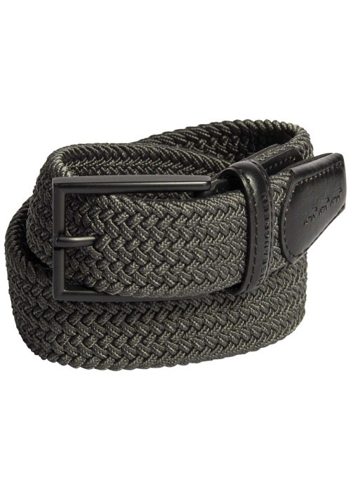 Ceinture kaki unie avec une boucle à ardillon métallique et tressée