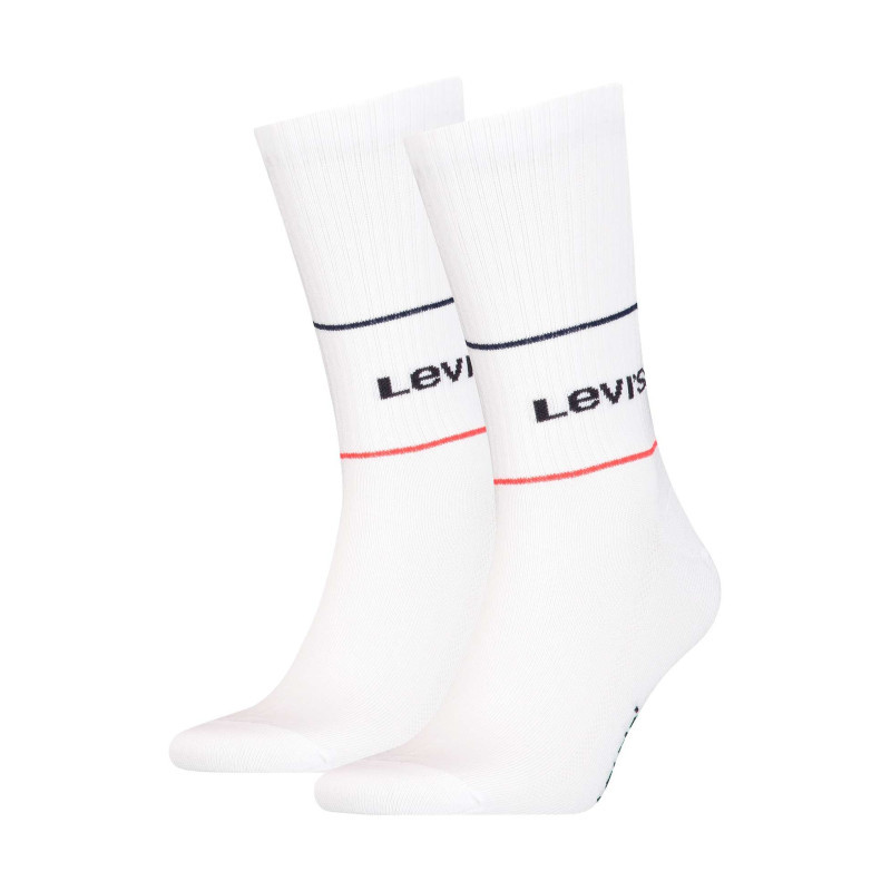 Levi's® - Lot De 3 Paires De Chaussettes Hautes Blanches Unies En Coton à Coupe Haute - Blanc