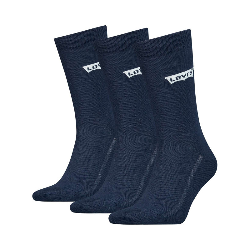 Levi's® - Lot De 3 Paires De Chaussettes Hautes Marine Unies En Coton à Coupe Haute - Marine Levi's® - Lot De 3 Paires De Chaussettes Hautes Marine Unies En Coton à Coupe Haute - Marine