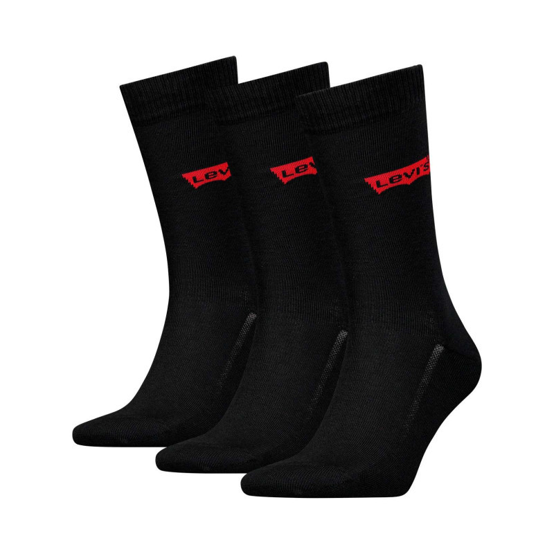 Levi's® - Lot De 3 Paires De Chaussettes Hautes En Coton Mélangé Noires Unies - Noires Levi's® - Lot De 3 Paires De Chaussettes Hautes En Coton Mélangé Noires Unies - Noires