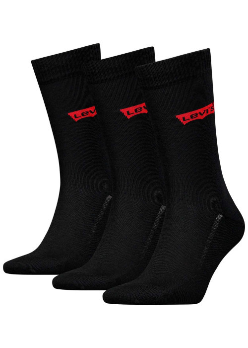 Lot de 3 paires de chaussettes hautes en coton mélangé noires unies