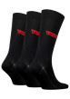 Thumbnail Lot de 3 paires de chaussettes hautes en coton mélangé noires unies - Image 2