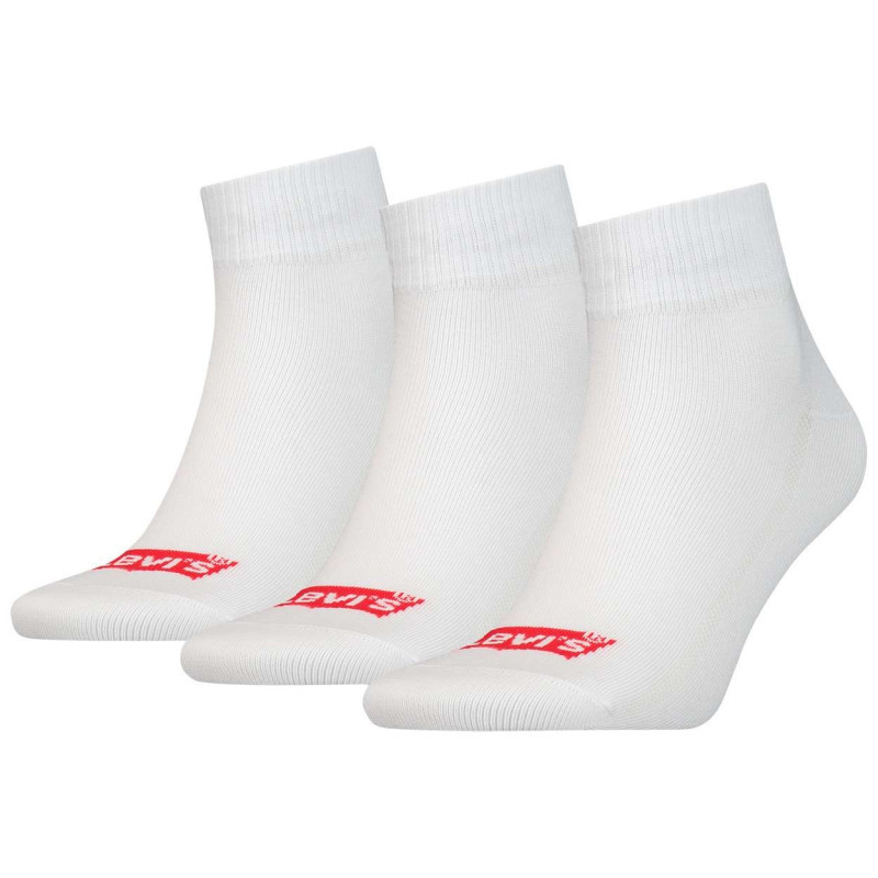 Levi's® - Lot De 3 Paires De Chaussettes Mi-hautes En Coton Mélangé Blanche Unies - Blanche Levi's® - Lot De 3 Paires De Chaussettes Mi-hautes En Coton Mélangé Blanche Unies - Blanche