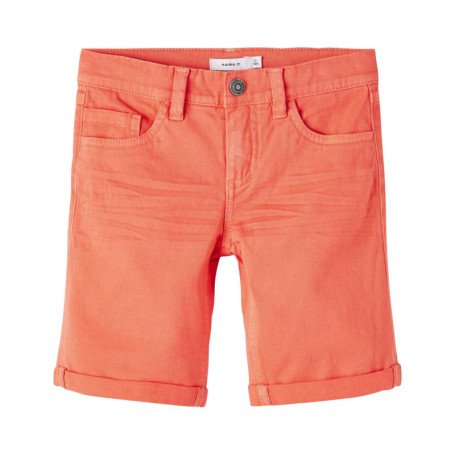 Bermuda à 5 poches en coton orange uni avec une...