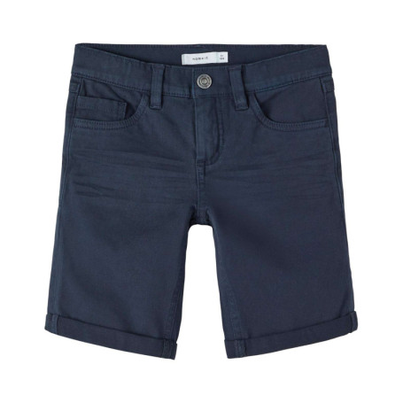 Bermuda marine en coton avec une coupe slim fit...