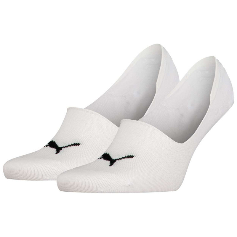 Puma - Lot De 2 Paires De Socquettes En Coton Mélangé Unies Blanches Avec Logo - Blanches Puma - Lot De 2 Paires De Socquettes En Coton Mélangé Unies Blanches Avec Logo - Blanches