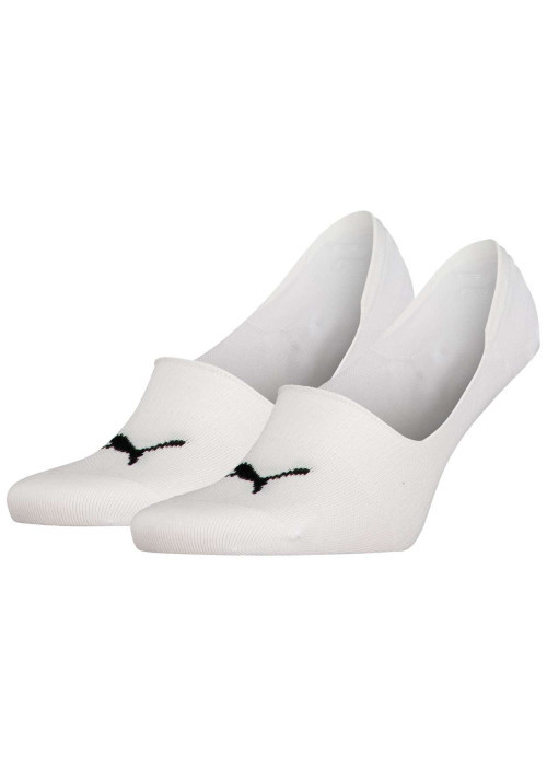 Lot de 2 paires de socquettes en coton mélangé unies blanches avec logo
