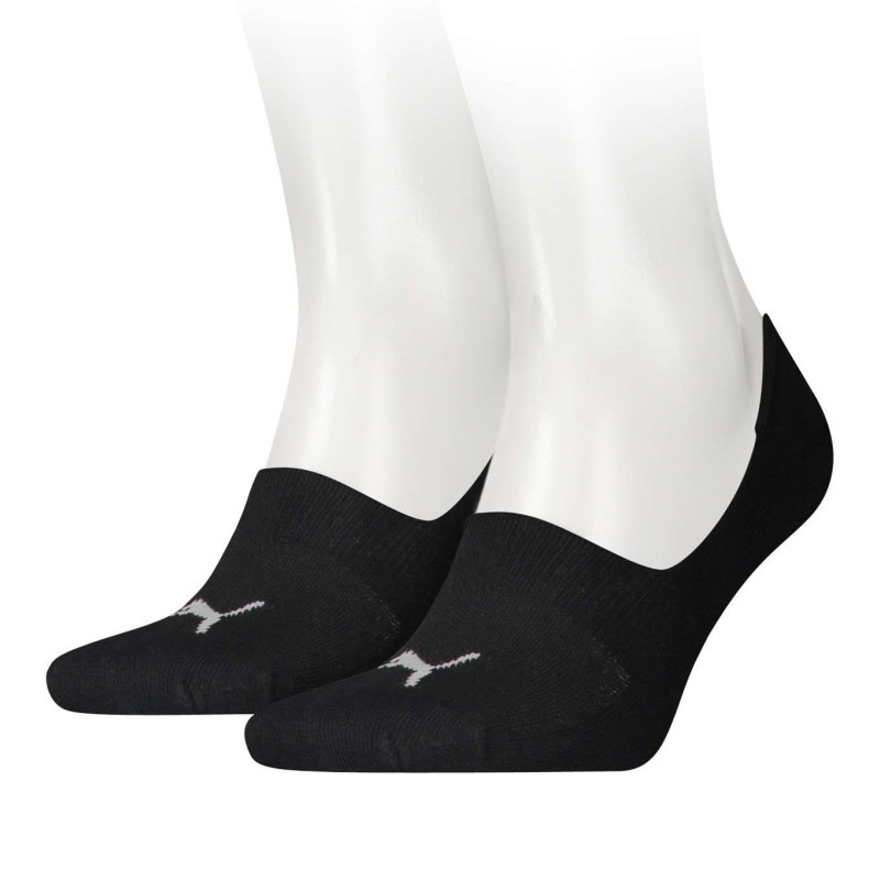Puma - Lot De 2 Paires De Socquettes En Coton Mélangé Noires Unies Avec Logo De La Marque - Noires