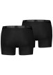Thumbnail Lot de 2 en coton boxers de couleur noir unis avec nom de la marque sur l'élastique - Image 2