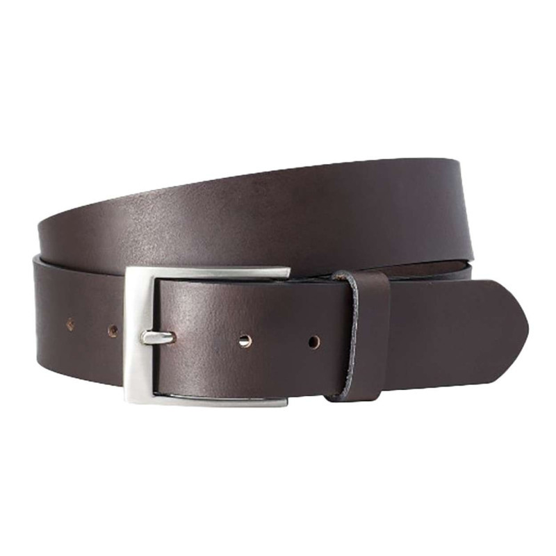 Lindenmann - Ceinture En Cuir Marron Unie Avec Une Boucle Argenté - Marron Lindenmann - Ceinture En Cuir Marron Unie Avec Une Boucle Argenté - Marron