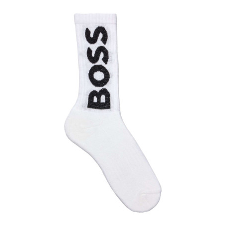 Chaussettes hautes en coton mélangé blanches...