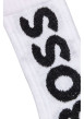 Thumbnail Chaussettes hautes en coton mélangé blanches unie avec gros logo noir - Image 2