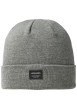 Thumbnail Bonnet gris uni avec un revers large et une petite étiquette à l'avant