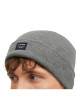 Thumbnail Bonnet gris uni avec un revers large et une petite étiquette à l'avant - Image 2