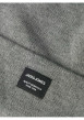 Thumbnail Bonnet gris uni avec un revers large et une petite étiquette à l'avant - Image 3
