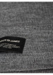 Thumbnail Bonnet gris uni avec un revers large et une petite étiquette à l'avant - Image 5