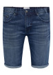 Thumbnail Short en jean en coton mélangé indigo avec un aspect délavé et une coupe longue