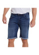 Thumbnail Short en jean en coton mélangé indigo avec un aspect délavé et une coupe longue - Image 3