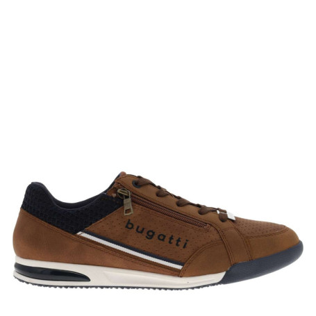 Sneakers brunes à talon plat avec des lacets et...
