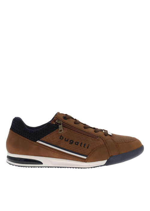 Sneakers brunes à talon plat avec des lacets et...