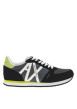 Thumbnail Baskets basses running noires avec des détails jaune fluo et des lacets plats