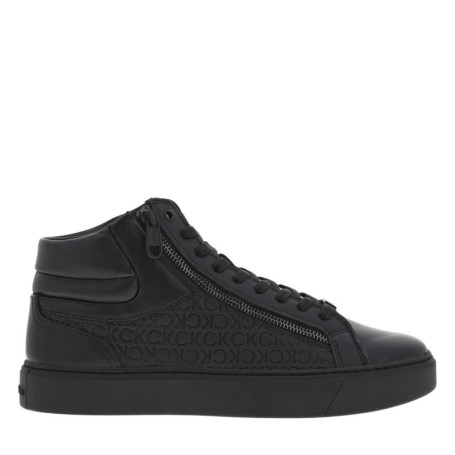 Baskets montantes en cuir noires avec semelle...