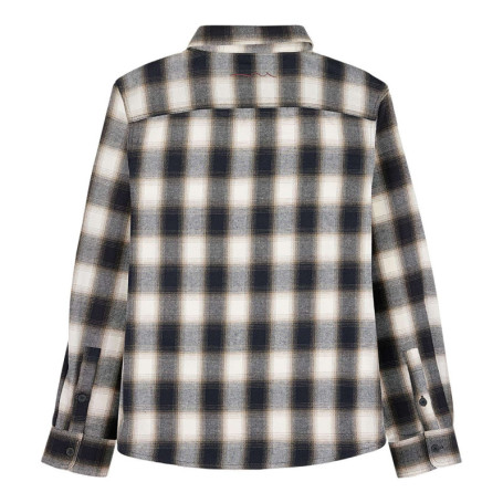 Chemise en coton beige à carreaux avec une...