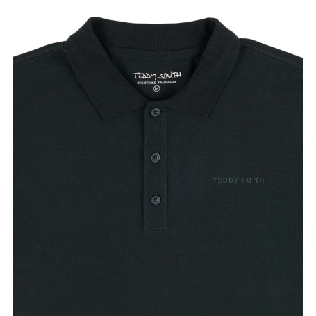 Polo en coton vert uni avec une coupe droite et...